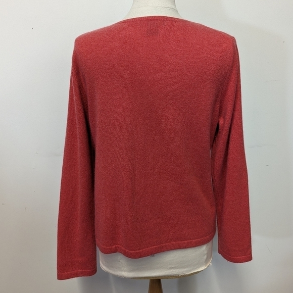 Charter Club Coral Cashmere V Neck Sweater 2 ply XL - Picture 4 of 10